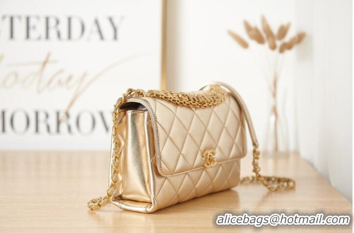 Luxurious Chanel lambskin Shoulder Bag AS3241 gold