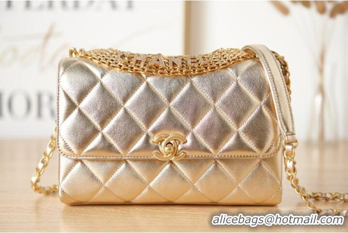 Luxurious Chanel lambskin Shoulder Bag AS3241 gold