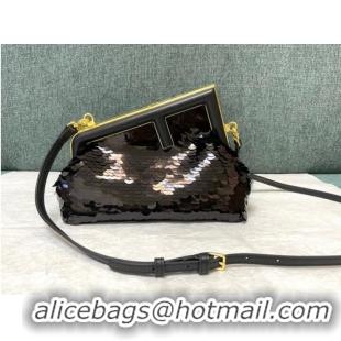 Good Product Fendi First Small sequinned bag 8BP129 black