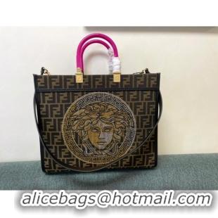 Reasonable Price FENDI LARGE embroidery bag 8BH386AB brown