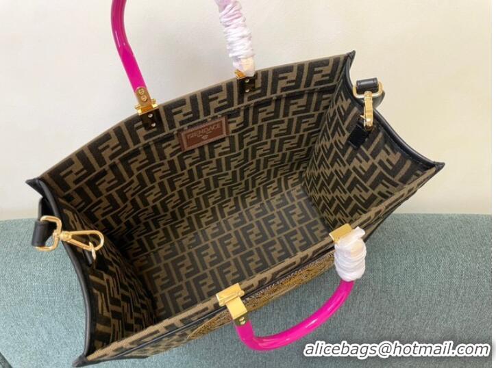 Reasonable Price FENDI LARGE embroidery bag 8BH386AB brown