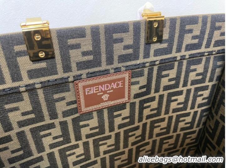 Reasonable Price FENDI LARGE embroidery bag 8BH386AB brown