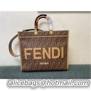 Good Product Fendi Sunshine Medium brown leather shopper 8BH386