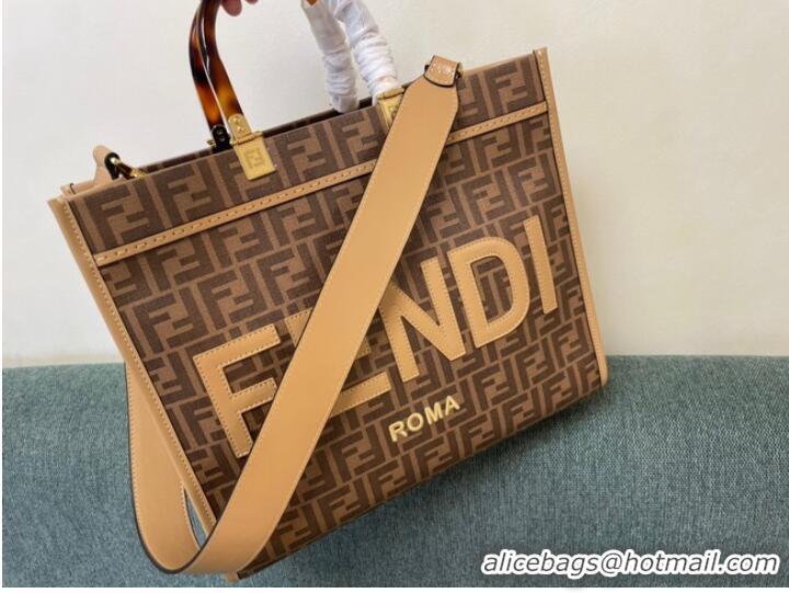 Good Product Fendi Sunshine Medium brown leather shopper 8BH386