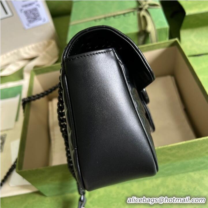 Super Quality Gucci GG Marmont small shoulder bag 443497 black