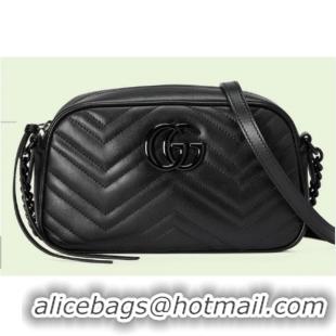 Famous Brand Gucci GG Marmont small shoulder bag 447632 black