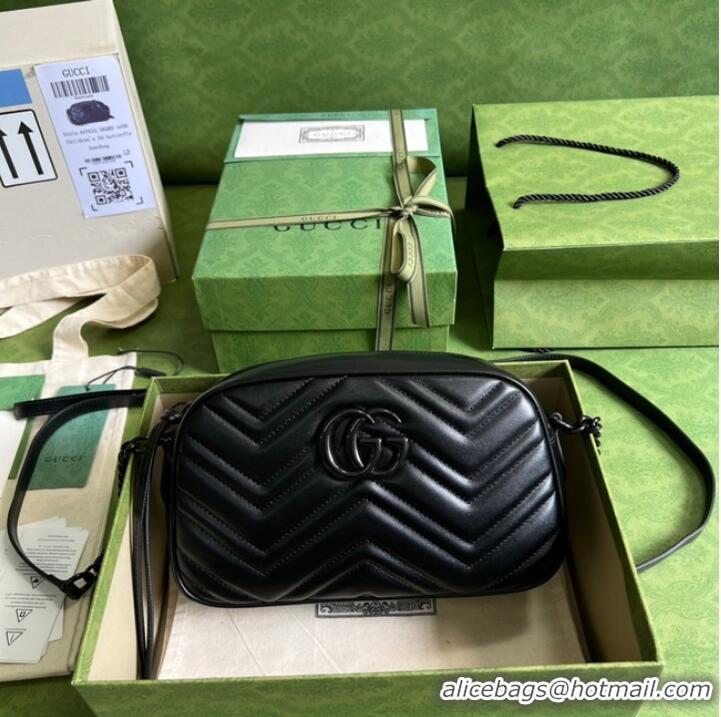 Famous Brand Gucci GG Marmont small shoulder bag 447632 black