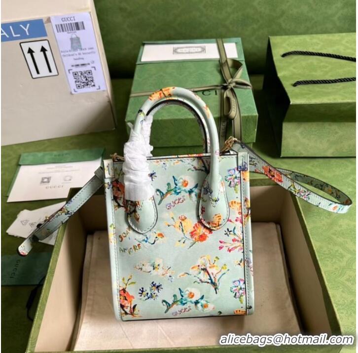 Shop Top Quality Gucci Mini tote bag with Interlocking G 671623 light blue