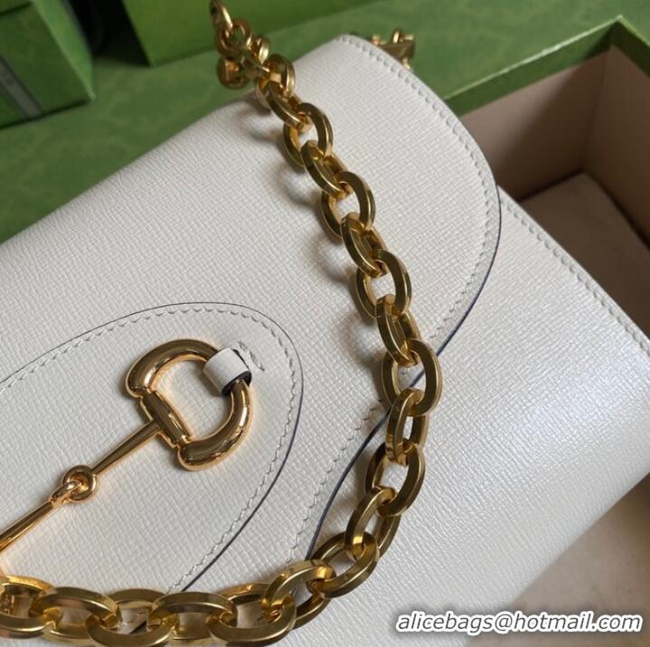 Classic Grade Gucci Horsebit 1955 small bag 677286 white