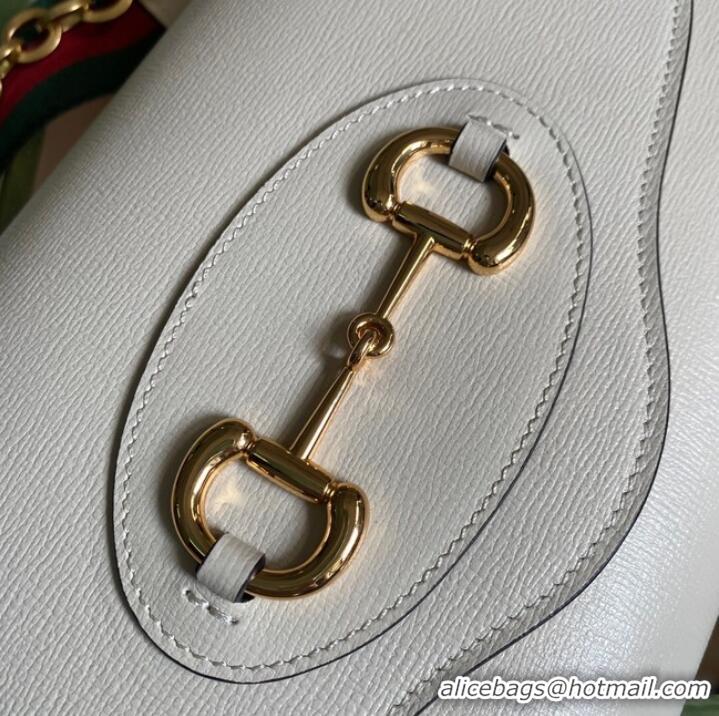 Classic Grade Gucci Horsebit 1955 small bag 677286 white