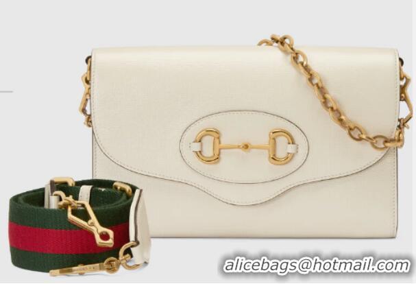 Classic Grade Gucci Horsebit 1955 small bag 677286 white