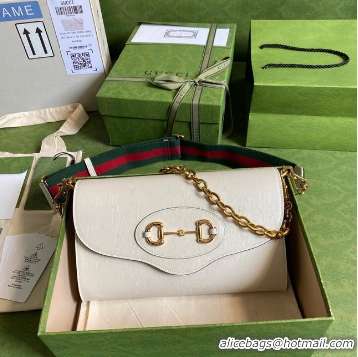 Classic Grade Gucci Horsebit 1955 small bag 677286 white