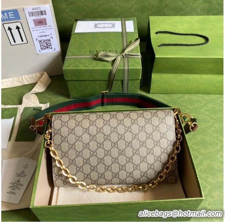 Affordable Price Gucci canvas Horsebit 1955 small bag 677286 brown