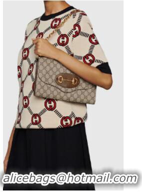 Affordable Price Gucci canvas Horsebit 1955 small bag 677286 brown