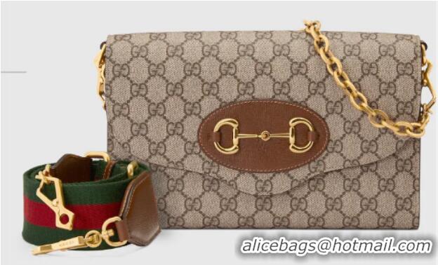 Affordable Price Gucci canvas Horsebit 1955 small bag 677286 brown