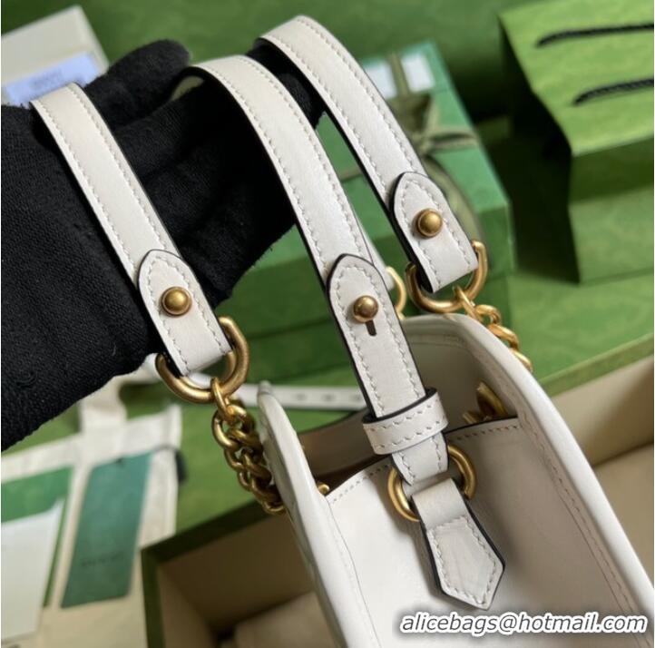 Top Quality Gucci GG Marmont matelassé mini bag 696123 White