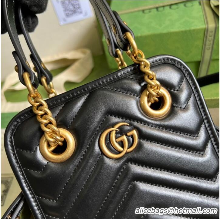 Reasonable Price Gucci GG Marmont matelasse mini bag 696123 black