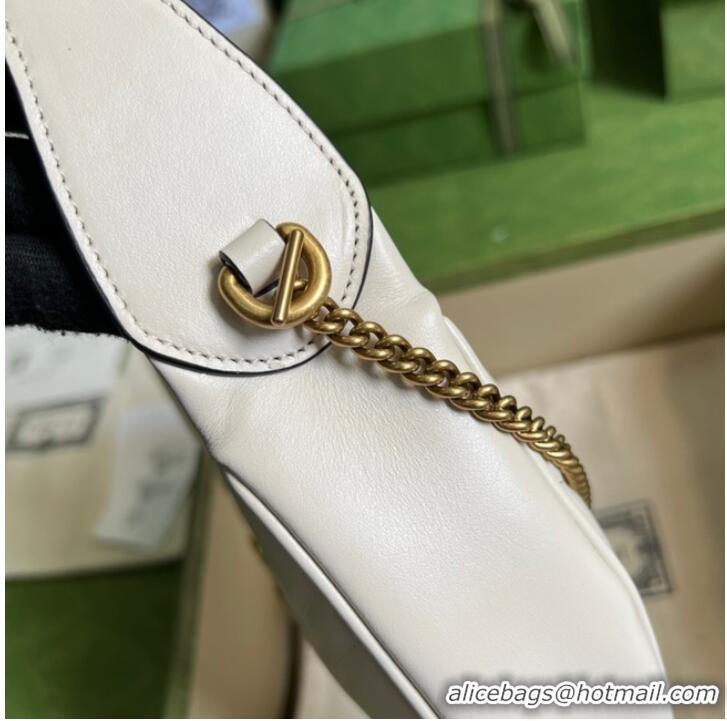 Most Popular Gucci GG Marmont half-moon-shaped mini bag 699514 white