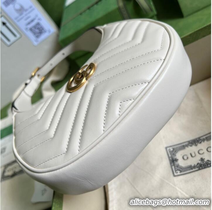 Most Popular Gucci GG Marmont half-moon-shaped mini bag 699514 white