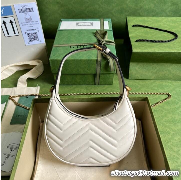 Most Popular Gucci GG Marmont half-moon-shaped mini bag 699514 white