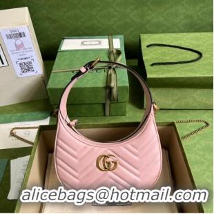 Super Quality Gucci GG Marmont half-moon-shaped mini bag 699514 pink