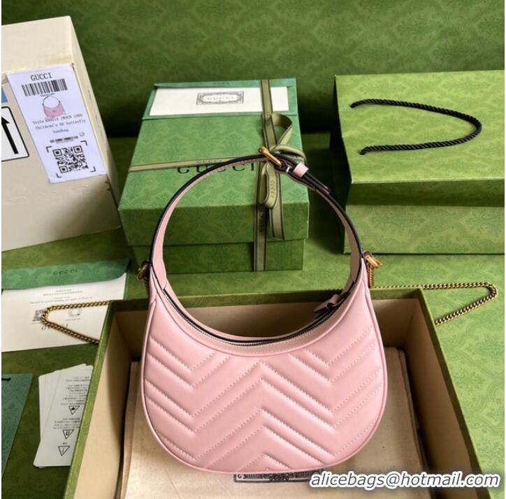 Super Quality Gucci GG Marmont half-moon-shaped mini bag 699514 pink