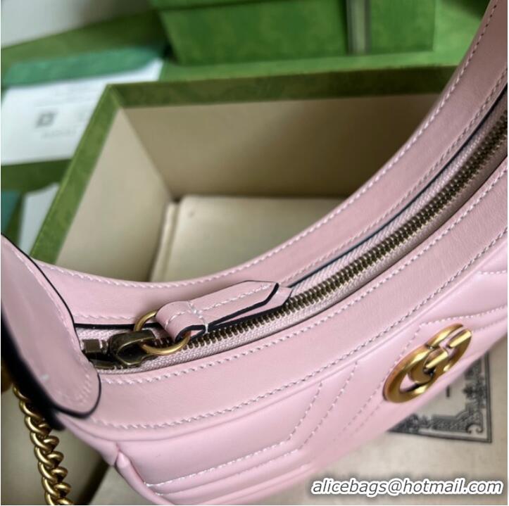 Super Quality Gucci GG Marmont half-moon-shaped mini bag 699514 pink