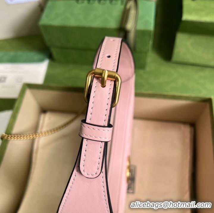 Super Quality Gucci GG Marmont half-moon-shaped mini bag 699514 pink