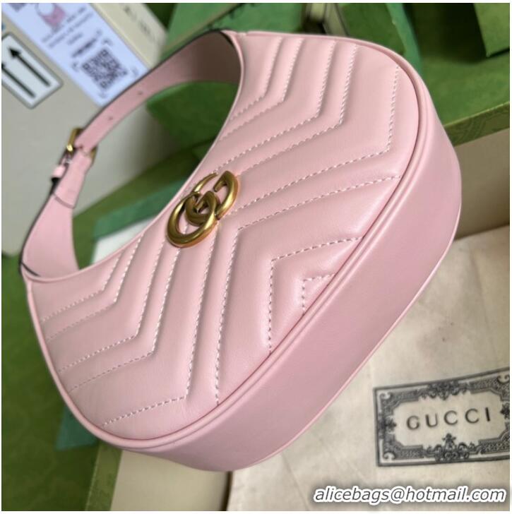 Super Quality Gucci GG Marmont half-moon-shaped mini bag 699514 pink