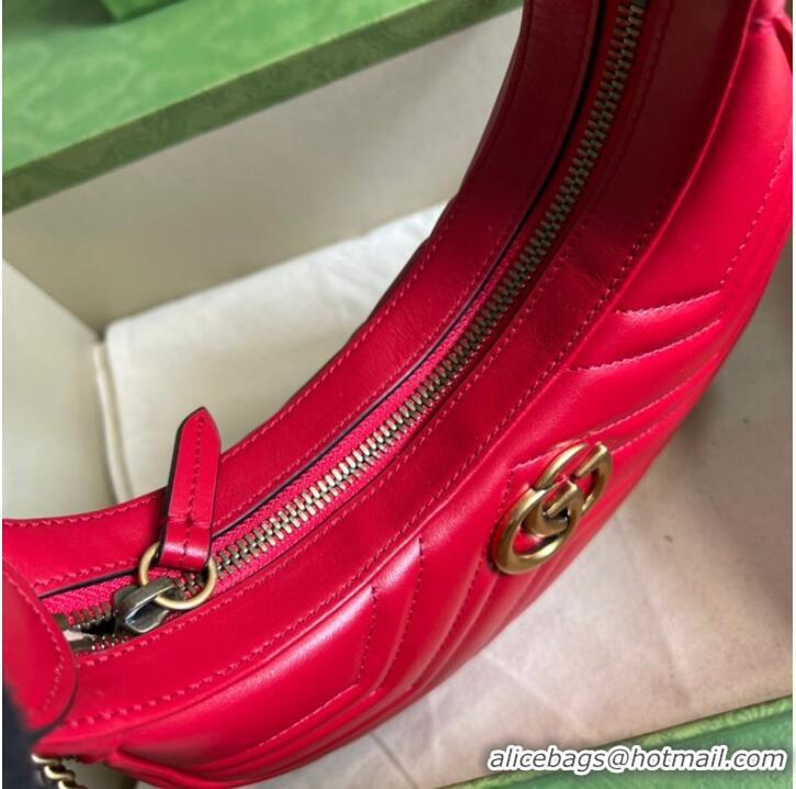 Good Product Gucci GG Marmont half-moon-shaped mini bag 699514 red