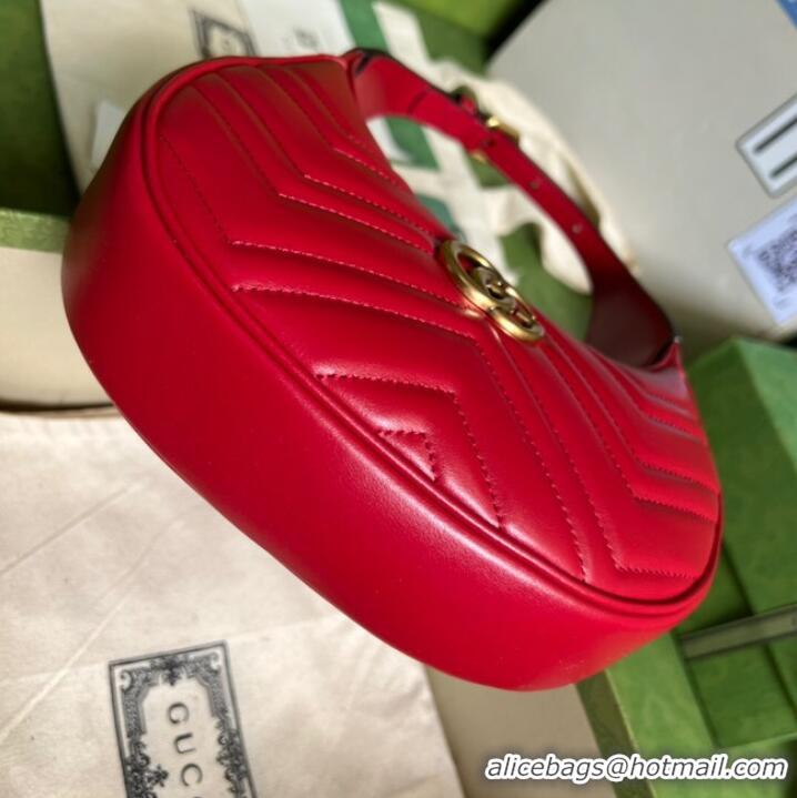 Good Product Gucci GG Marmont half-moon-shaped mini bag 699514 red