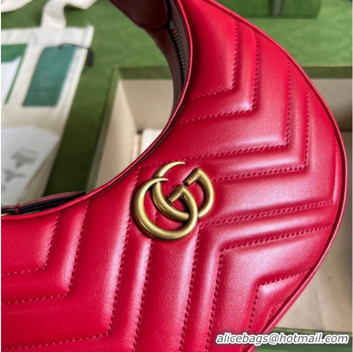 Good Product Gucci GG Marmont half-moon-shaped mini bag 699514 red