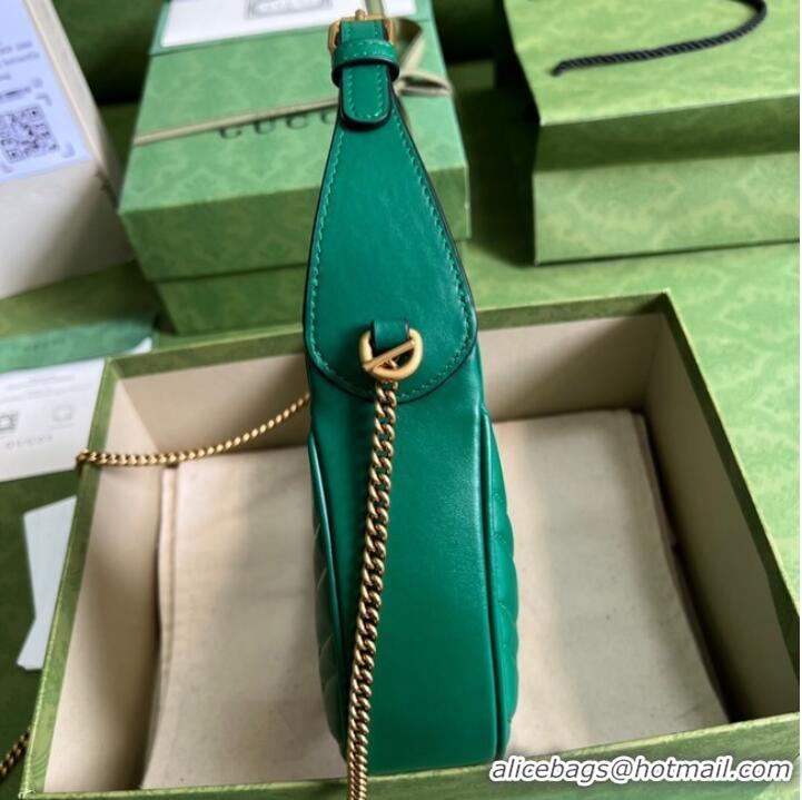 Shop Promotional Gucci GG Marmont half-moon-shaped mini bag 699514 green