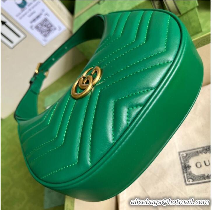 Shop Promotional Gucci GG Marmont half-moon-shaped mini bag 699514 green