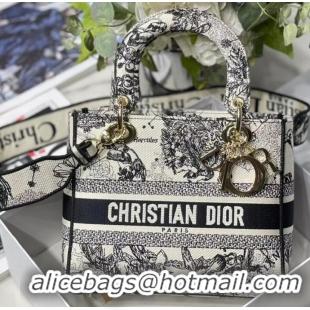 Top Grade Dior MEDIUM LADY D-LITE BAG Embroidered M0565-15