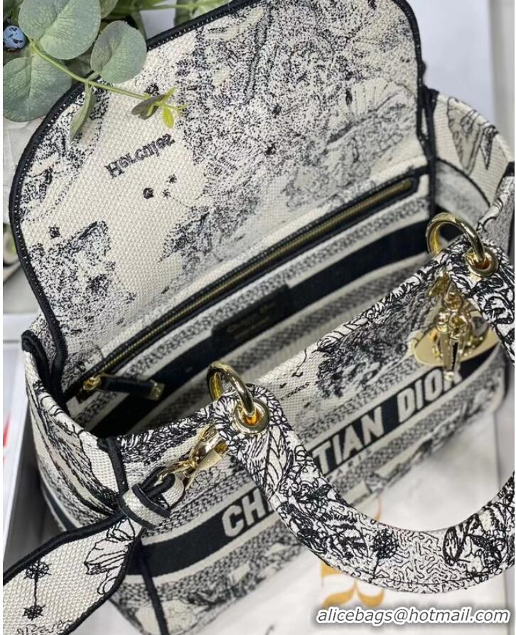 Top Grade Dior MEDIUM LADY D-LITE BAG Embroidered M0565-15