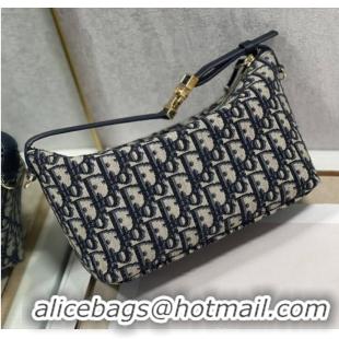 Famous Brand DIOR SMALL BOBBY BAG Embroidery S5554 dark blue