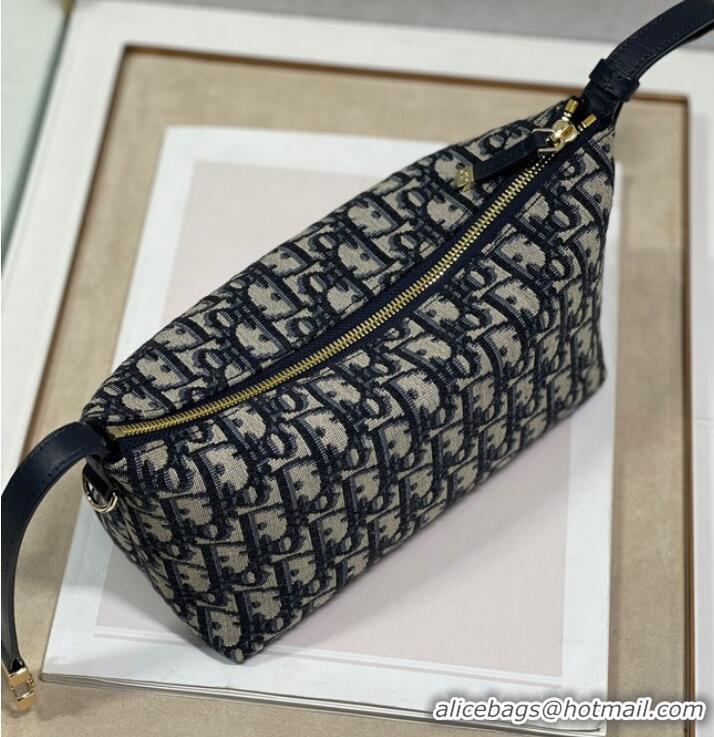 Famous Brand DIOR SMALL BOBBY BAG Embroidery S5554 dark blue