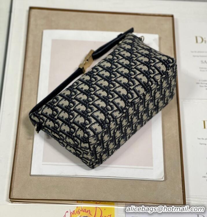 Famous Brand DIOR SMALL BOBBY BAG Embroidery S5554 dark blue