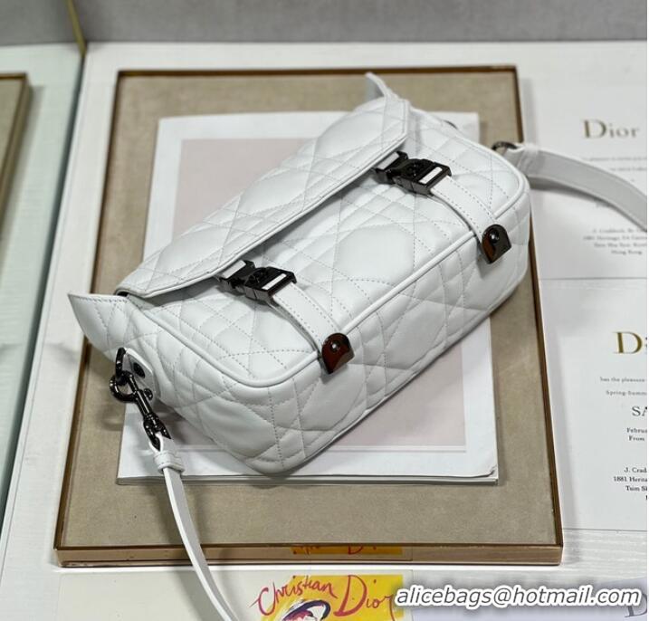 Luxurious DIOR BOBBY BAG leather 6619 white