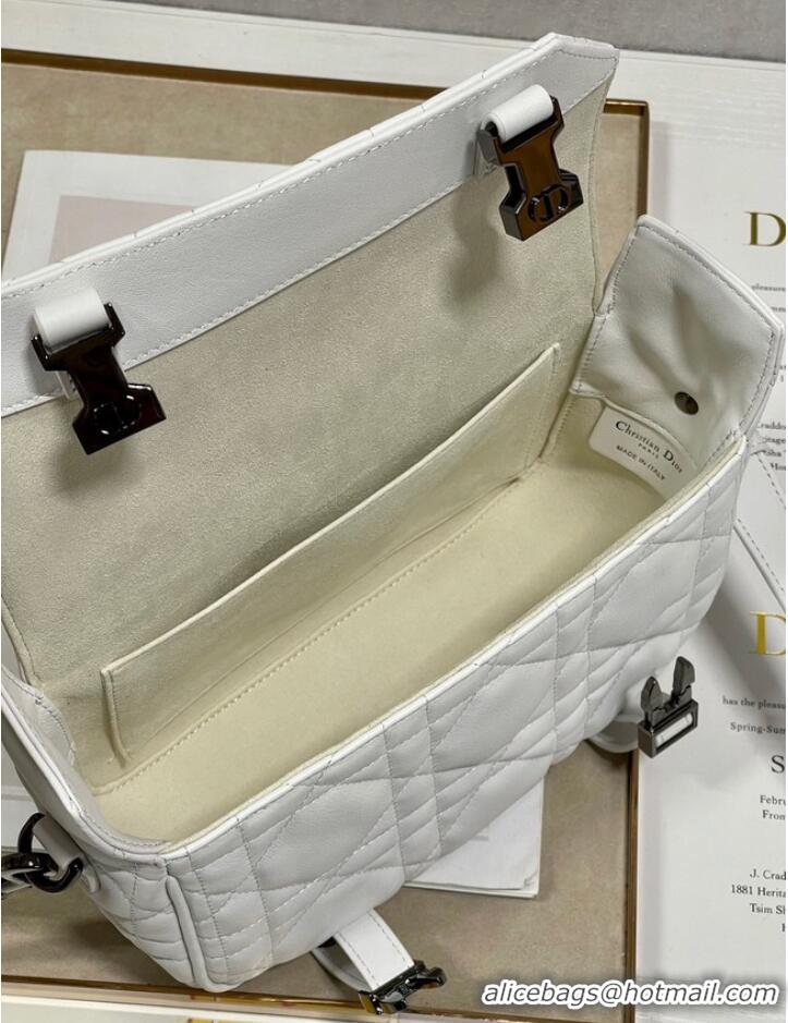 Luxurious DIOR BOBBY BAG leather 6619 white