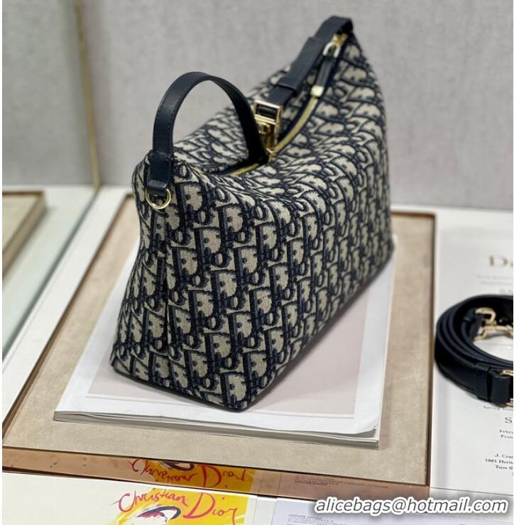 Good Looking DIOR SMALL Shoulder Bag Embroidery S5552 dark blue