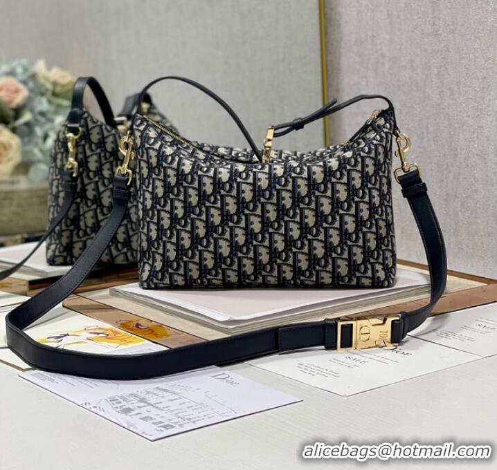 Good Looking DIOR SMALL Shoulder Bag Embroidery S5552 dark blue