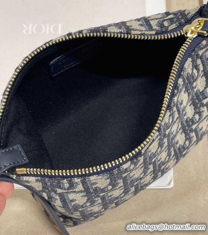 Top Grade DIOR SMALL Shoulder Bag Embroidery S5553 dark blue