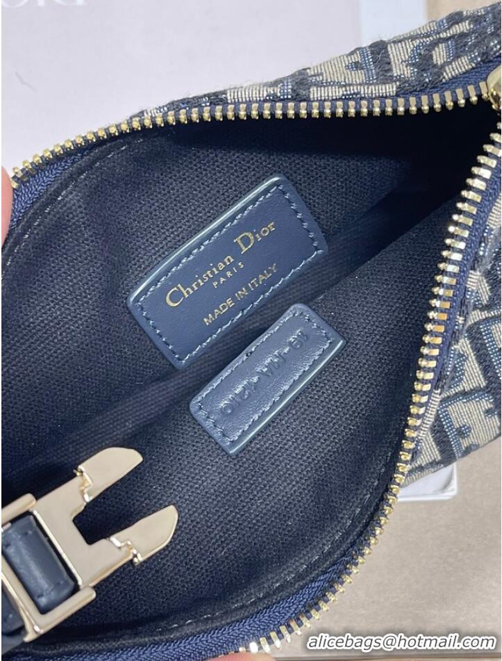 Top Grade DIOR SMALL Shoulder Bag Embroidery S5553 dark blue