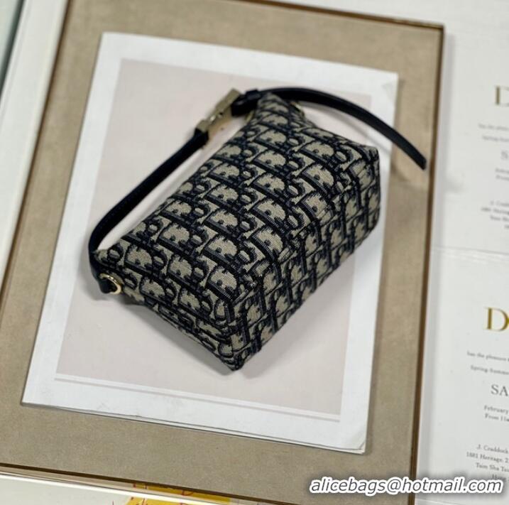 Top Grade DIOR SMALL Shoulder Bag Embroidery S5553 dark blue