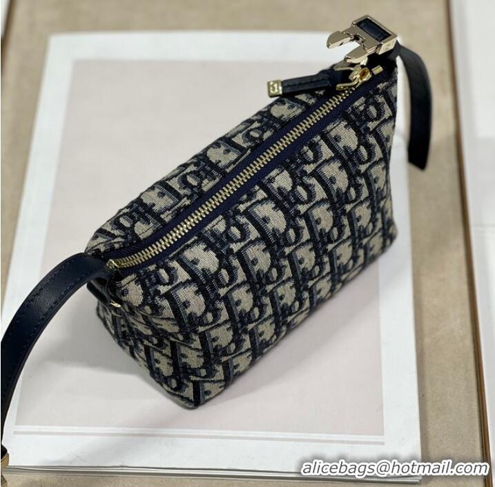 Top Grade DIOR SMALL Shoulder Bag Embroidery S5553 dark blue