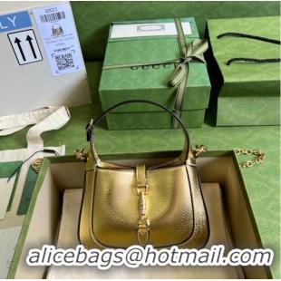 Famous Brand Gucci Jackie 1961 lame mini bag 675799 gold