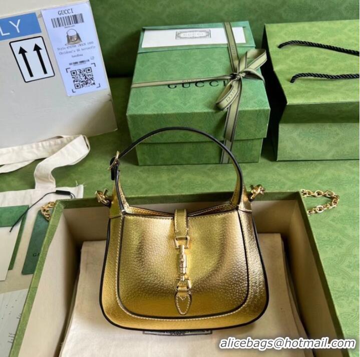 Famous Brand Gucci Jackie 1961 lame mini bag 675799 gold