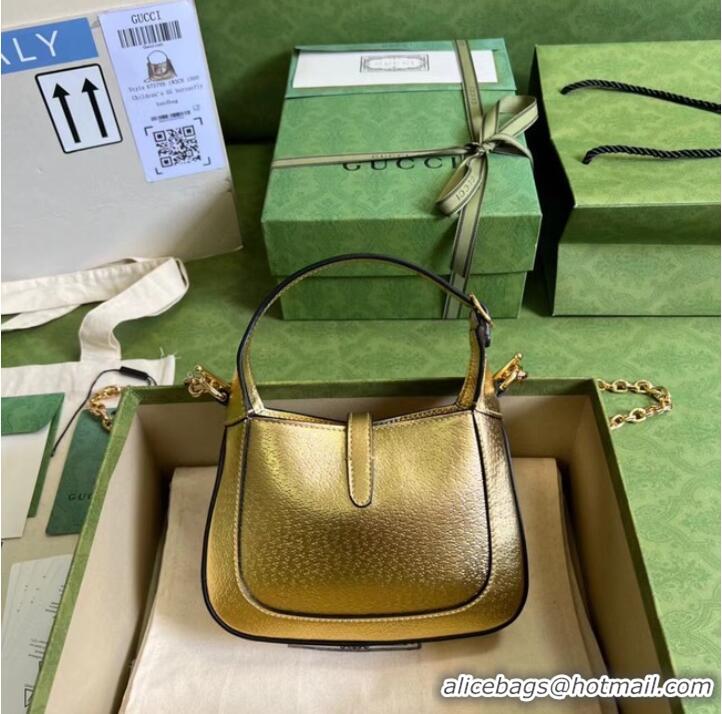 Famous Brand Gucci Jackie 1961 lame mini bag 675799 gold